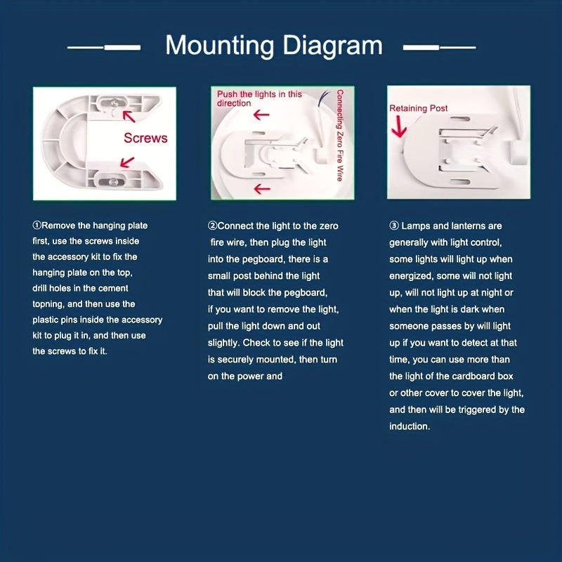 6000K LED Ceiling Light with Motion Sensor Indoor Flush Mount Plastic White