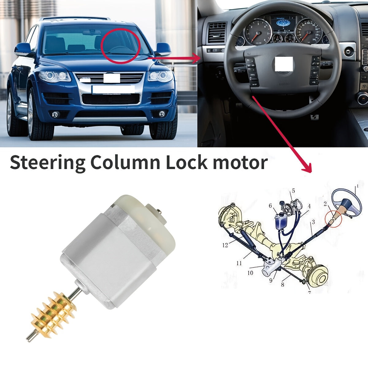 Universal Steering Wheel Locking Gear for Motor Repair Without Battery