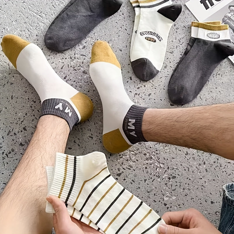 Men's Knit Low-Cut Socks Anti-Odor Sweat-Absorbing Spring Summer Breathable
