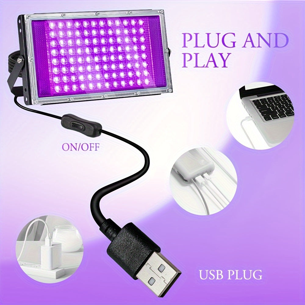 UV Black Light Pack 50/96/144 LEDs USB Powered for Party Halloween Fluorescent Posters