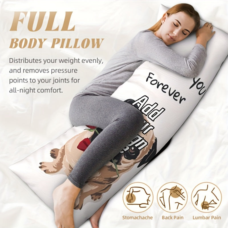 Almohada corporal personalizada para perros 20x54 pulgadas, regalo de doble cara con foto personalizada para amantes de los perros