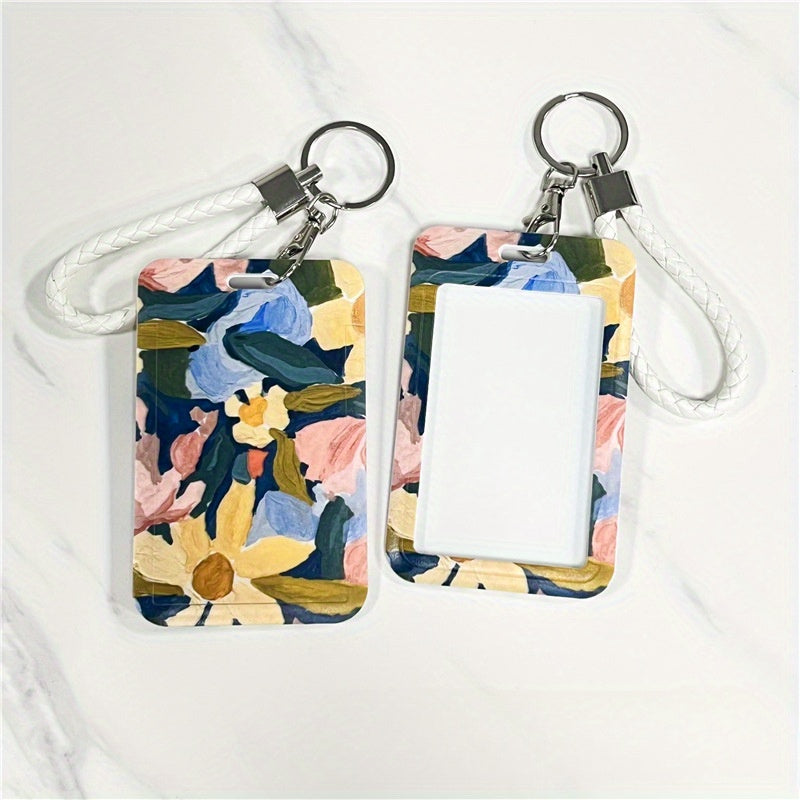 Avtobus va talaba ovqat kartalari, kampus ko'rgazmasi va zavod brendi eshik kartalari uchun himoya qopqog'i, kalit zanjiri bilan birga.