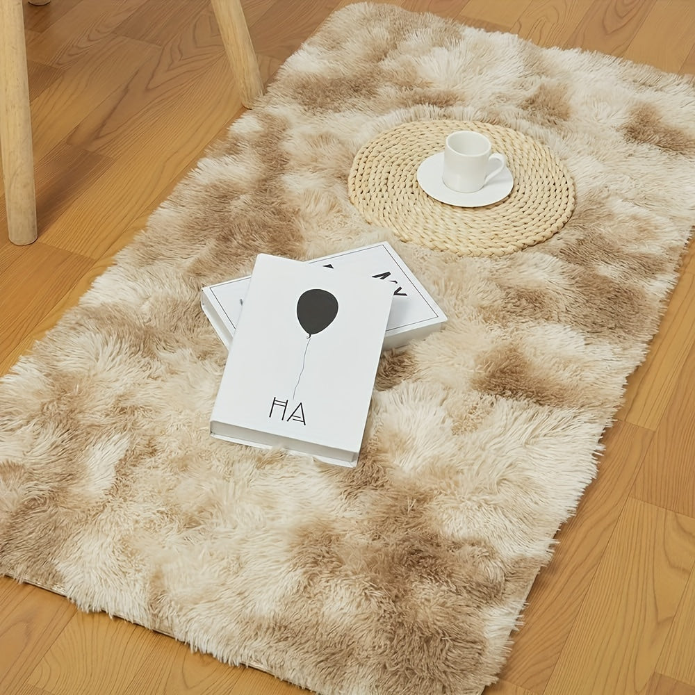 Soft Shaggy Tie-Dye Area Rug, Indoor, 70x70cm, Machine Washable