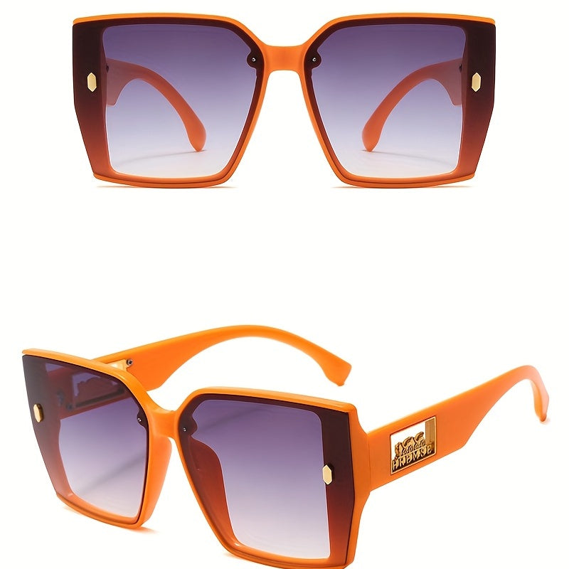 Unisex Y2K Square Gradient Glasses Hollow Temples for Beach and Party