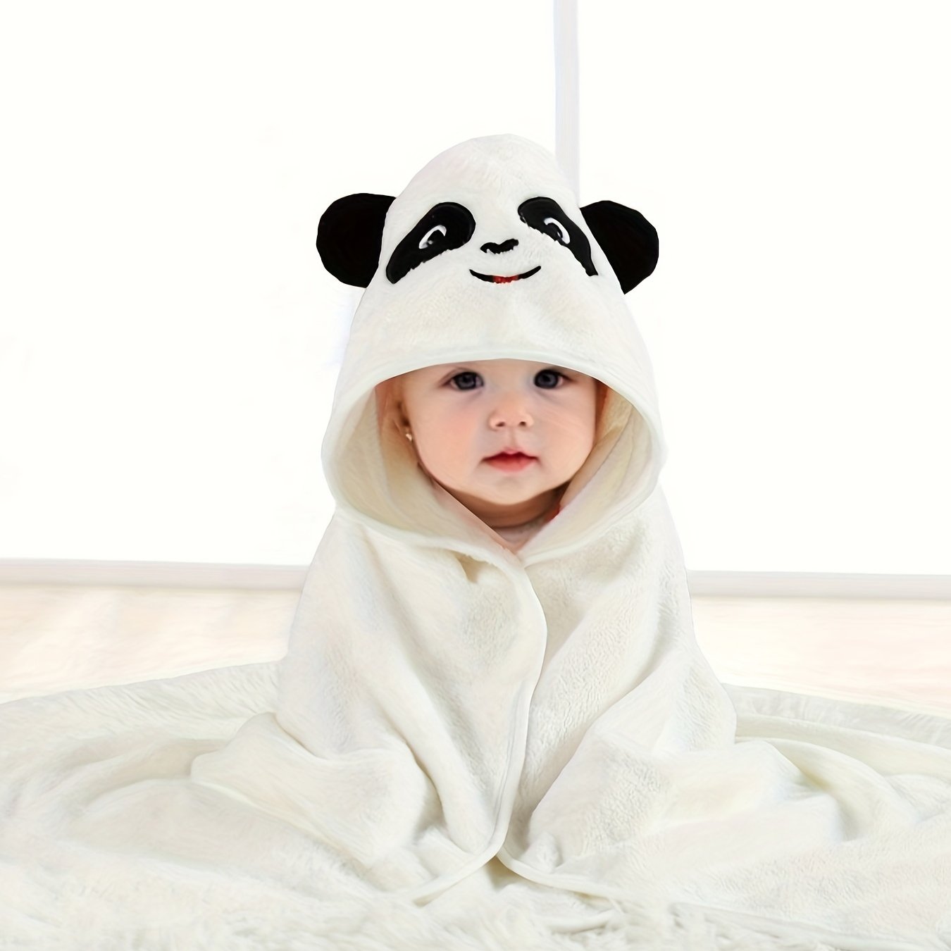 Baby Boys Hooded Bathrobe Animal Pattern Soft Cotton Multi-Use Baby Robe