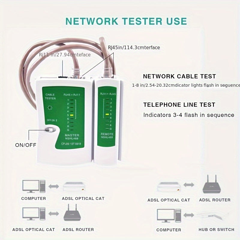 11-in-1 Network Tool Kit for Cat5e, Cat6 Cables with Crimper, Tester, Punch Down