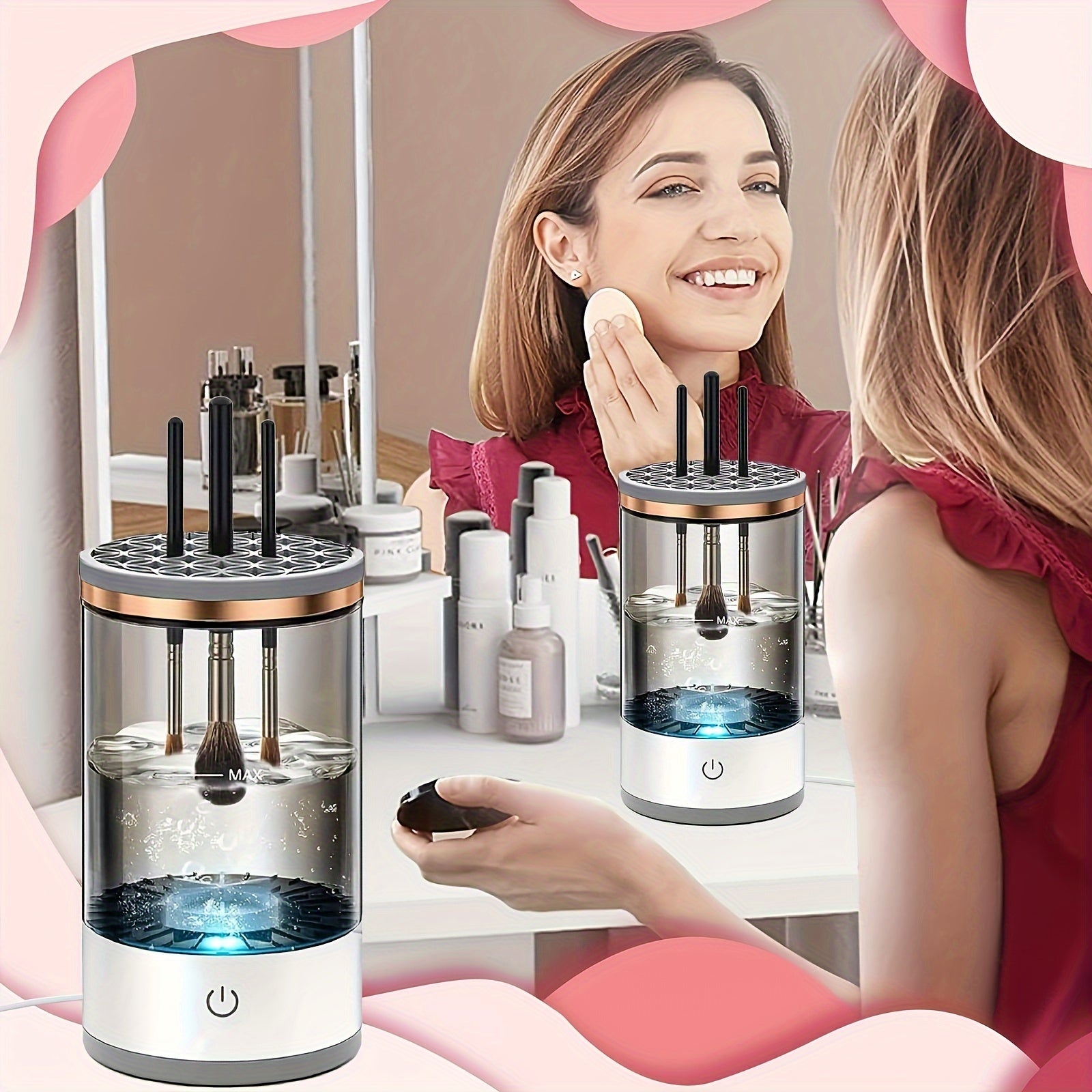 USB Powered Makeup Brush Cleaner for All Types Easy to Use Compact Electric Brush Washer and Dryer