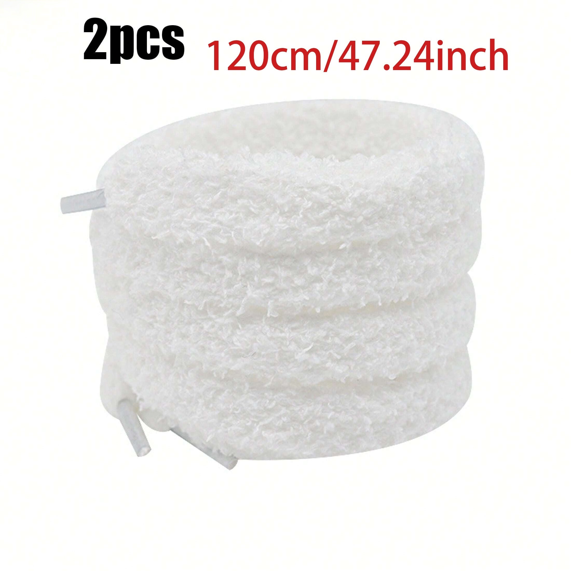 Unisex Fluffy Lace Tips Adjustable Wide Shoelaces in Black White Pink Beige