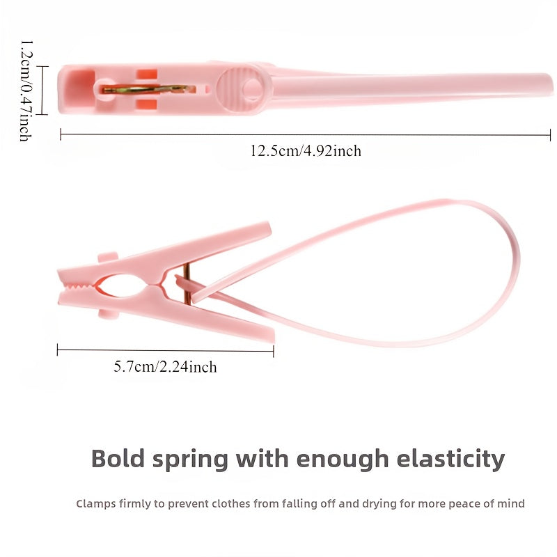 Windproof Clothes Clips Household Plastic Clips with Rope for Drying and Traveling
