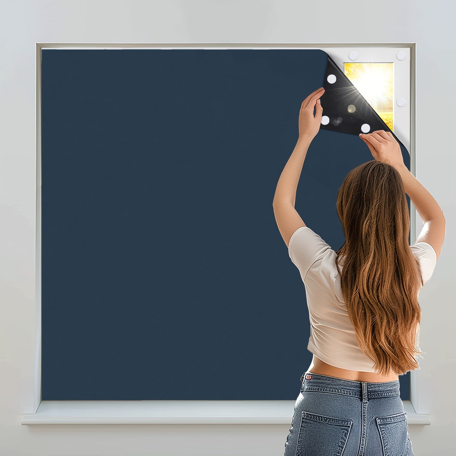 Blackout Window Shades Set of 1 Portable Blackout Curtains for Bedroom Living Room