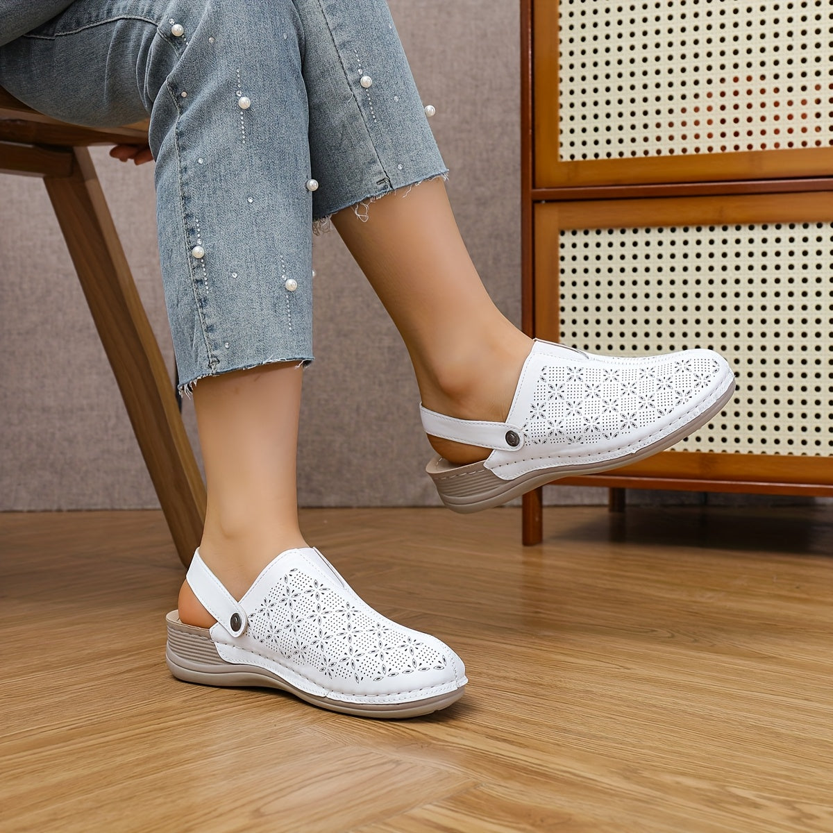 Women'S Mesh Slip-On Loafers, Adjustable Strap, Comfortable Indoor Outdoor Shoes