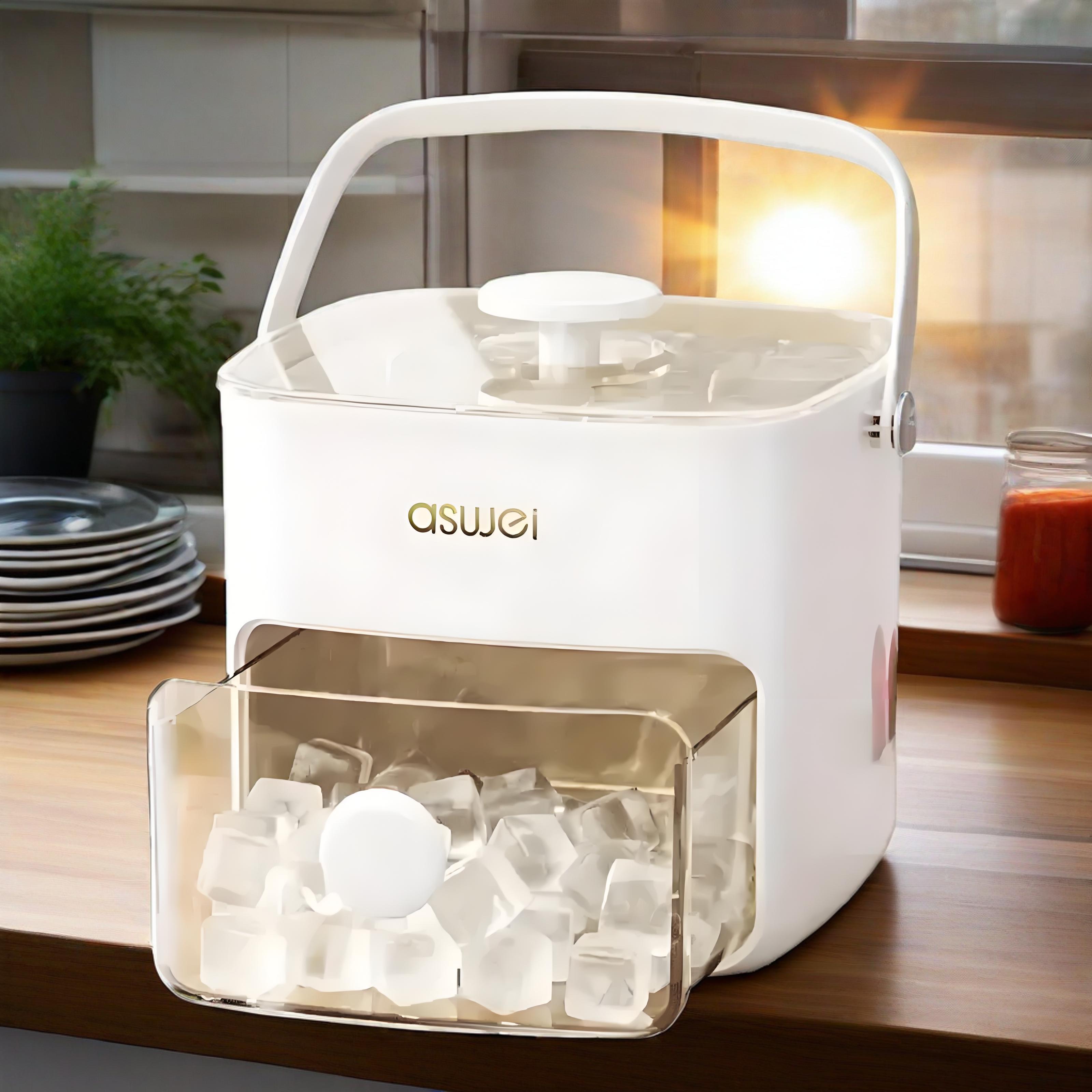 Portable Square Ice Maker with Large Capacity, Quiet Operation, Makes 50g Ice Per Minute