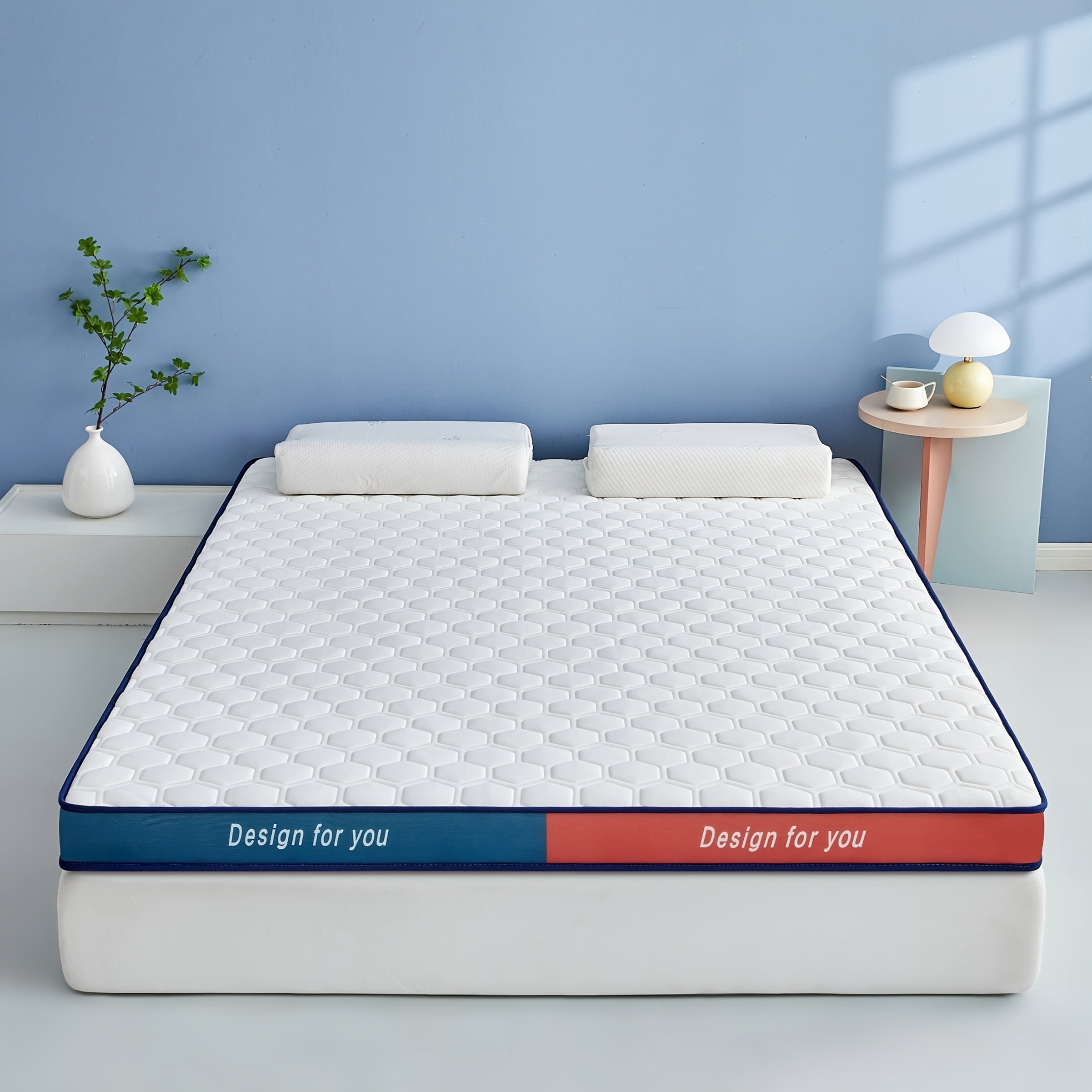 Memory Foam Mattress 8cm Thick Foldable Latex PU Foam White Soft to Medium Firm