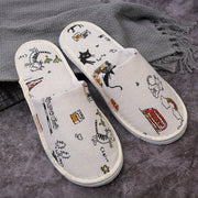 Non-slip Printed Linen Disposable Slippers for Hotel and Homestay Use