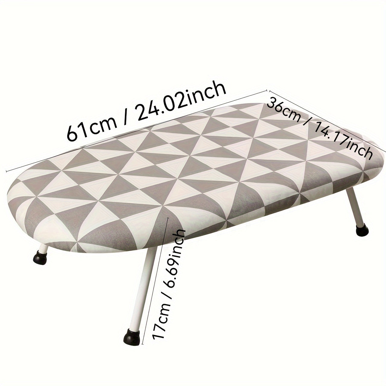 Compact Folding Ironing Board White Stainless Steel Plastic Space-Saving Easy Storage