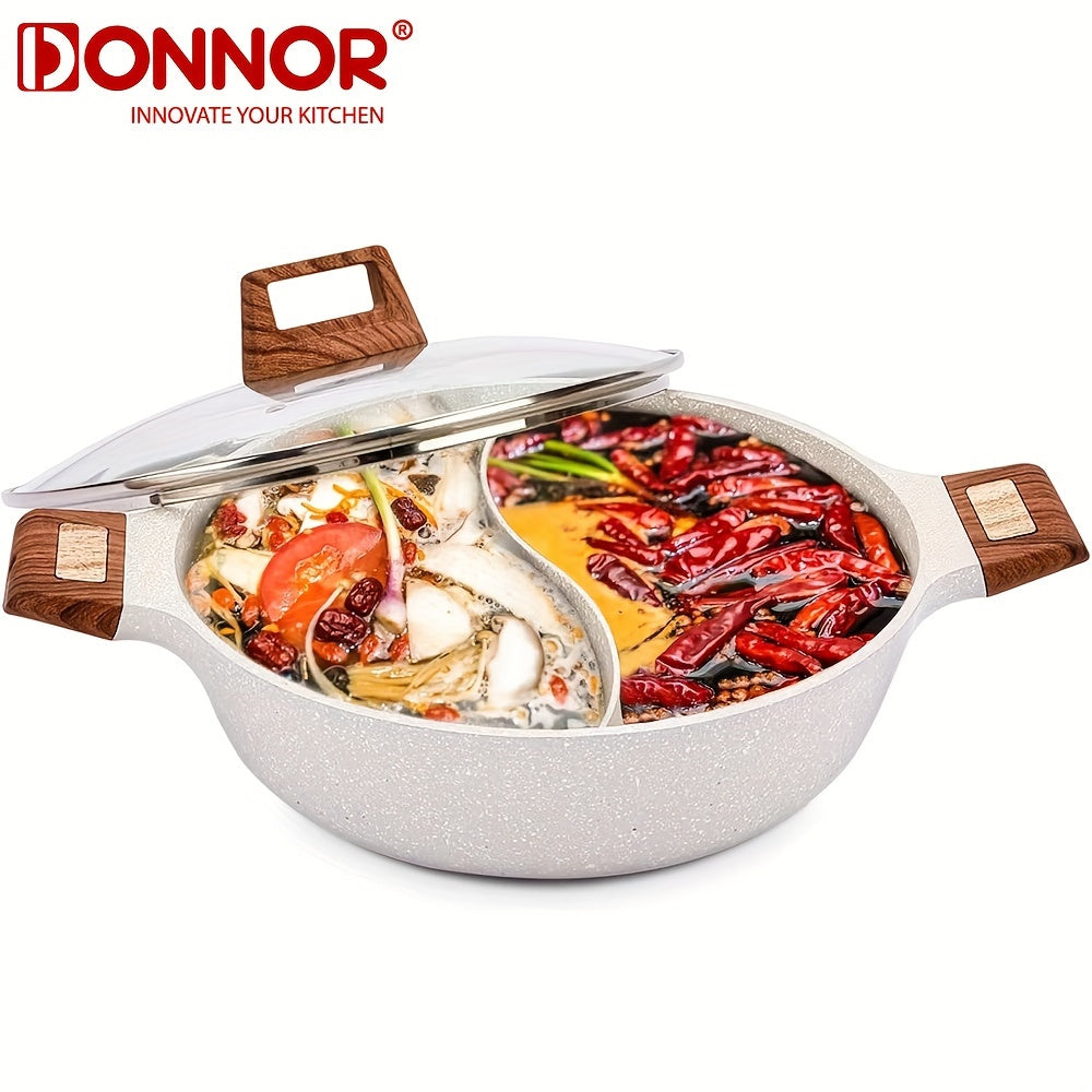 Dual-Sided Non-Stick Granite Saucepan 28cm 32cm Induction Compatible