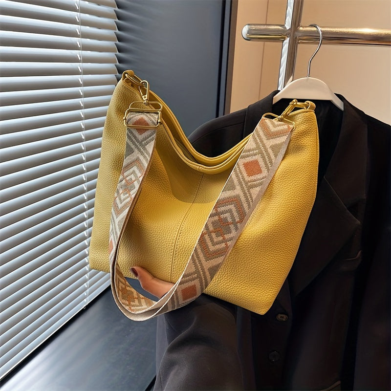 Kundalik foydalanish uchun PU materialidan yasalgan katta sig'imli crossbody sumka.