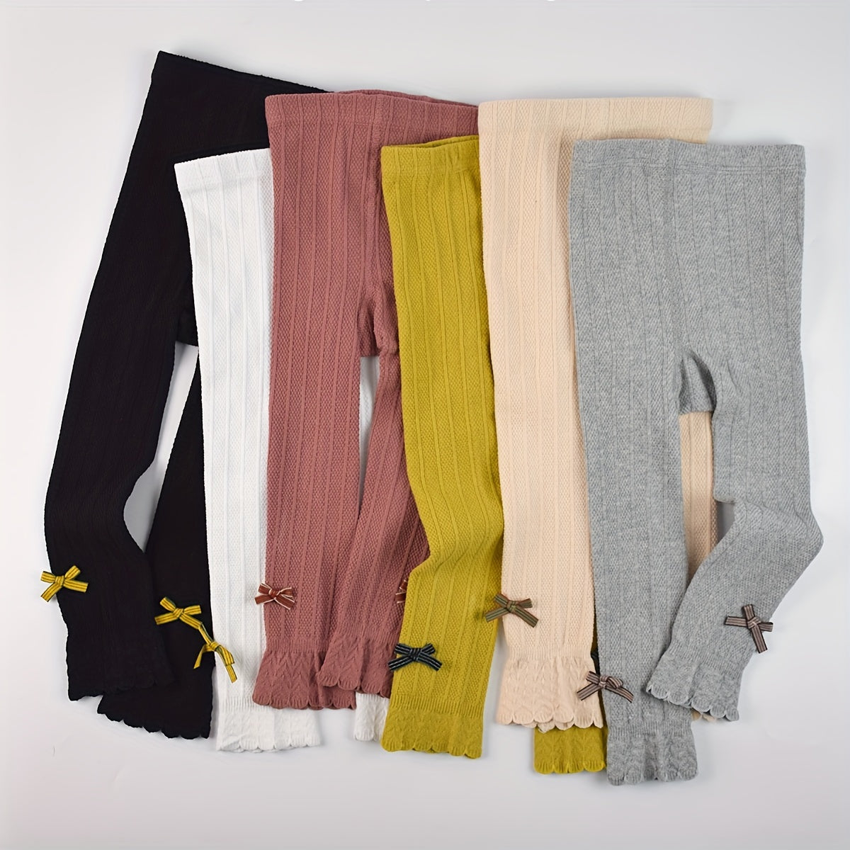 Girls' Floret Design Pantyhose Solid Knit Spring Fall Toddler Kids Leggings