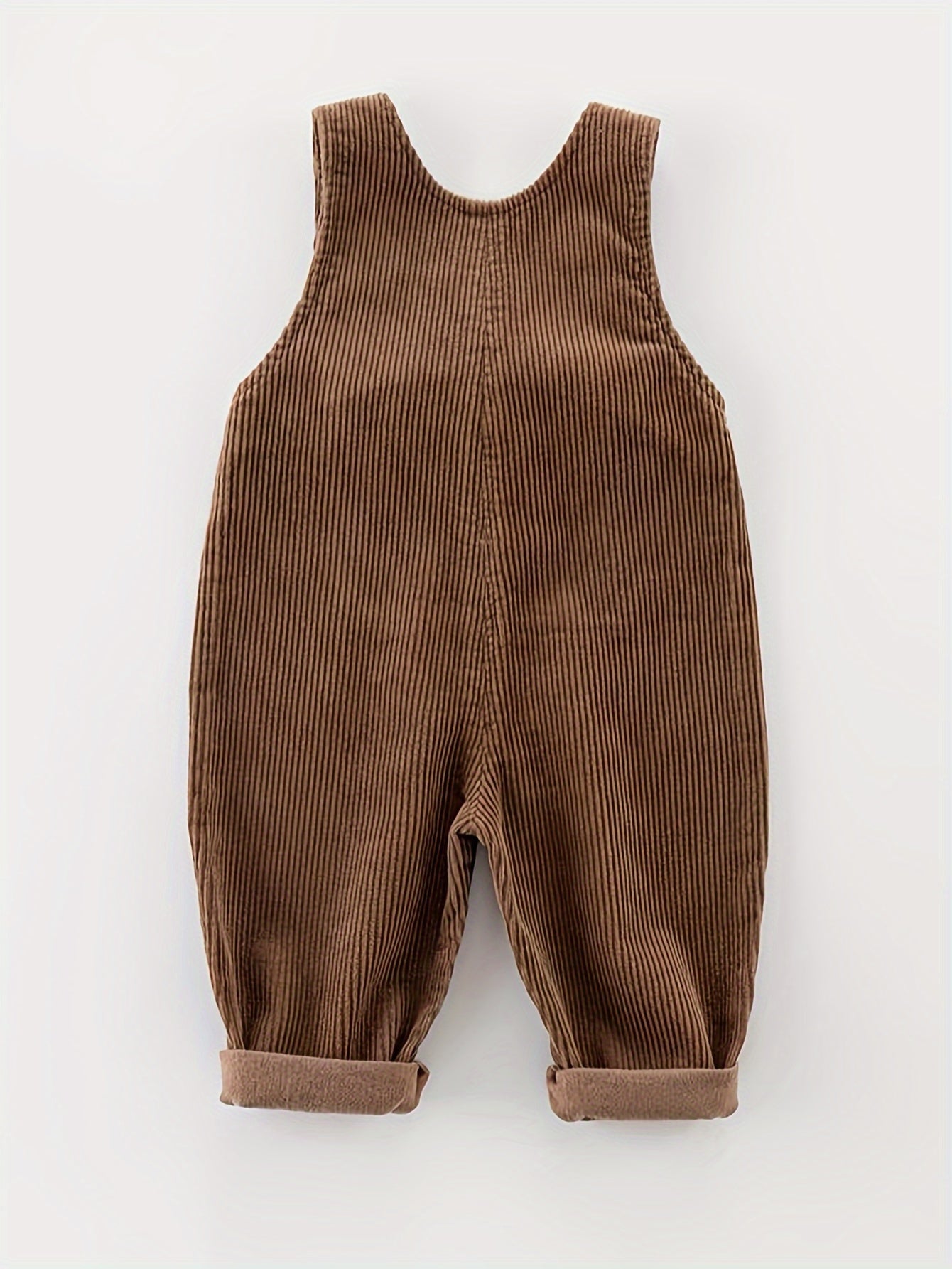 Kids Toddler Corduroy Overalls with Animal Print Pockets All-Season Loose Fit