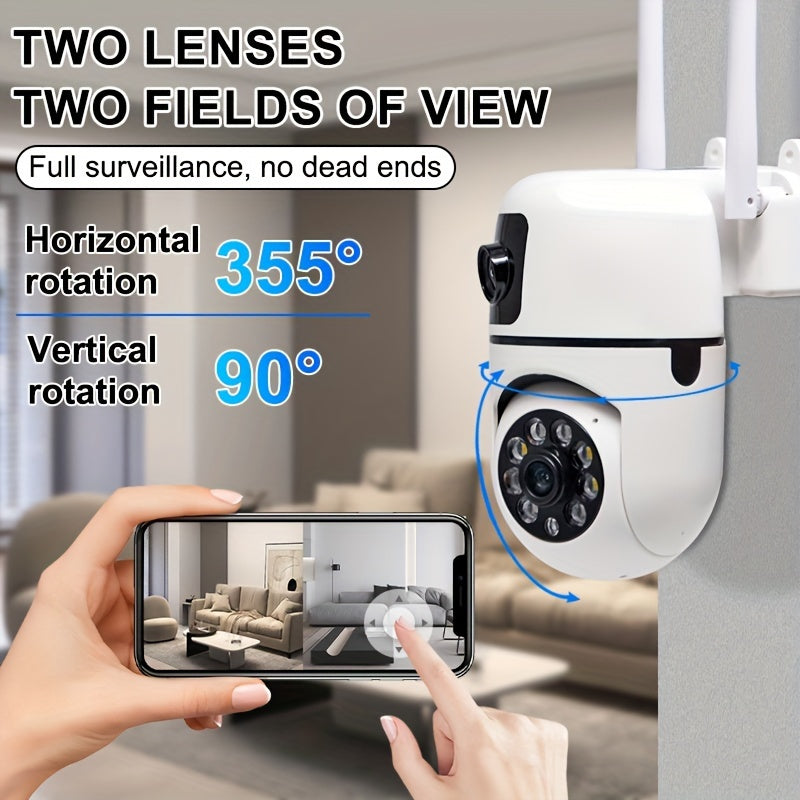 беспроводная 355° HD камера для домашней безопасности с 720p видео, Wi-Fi, удалённое наблюдение