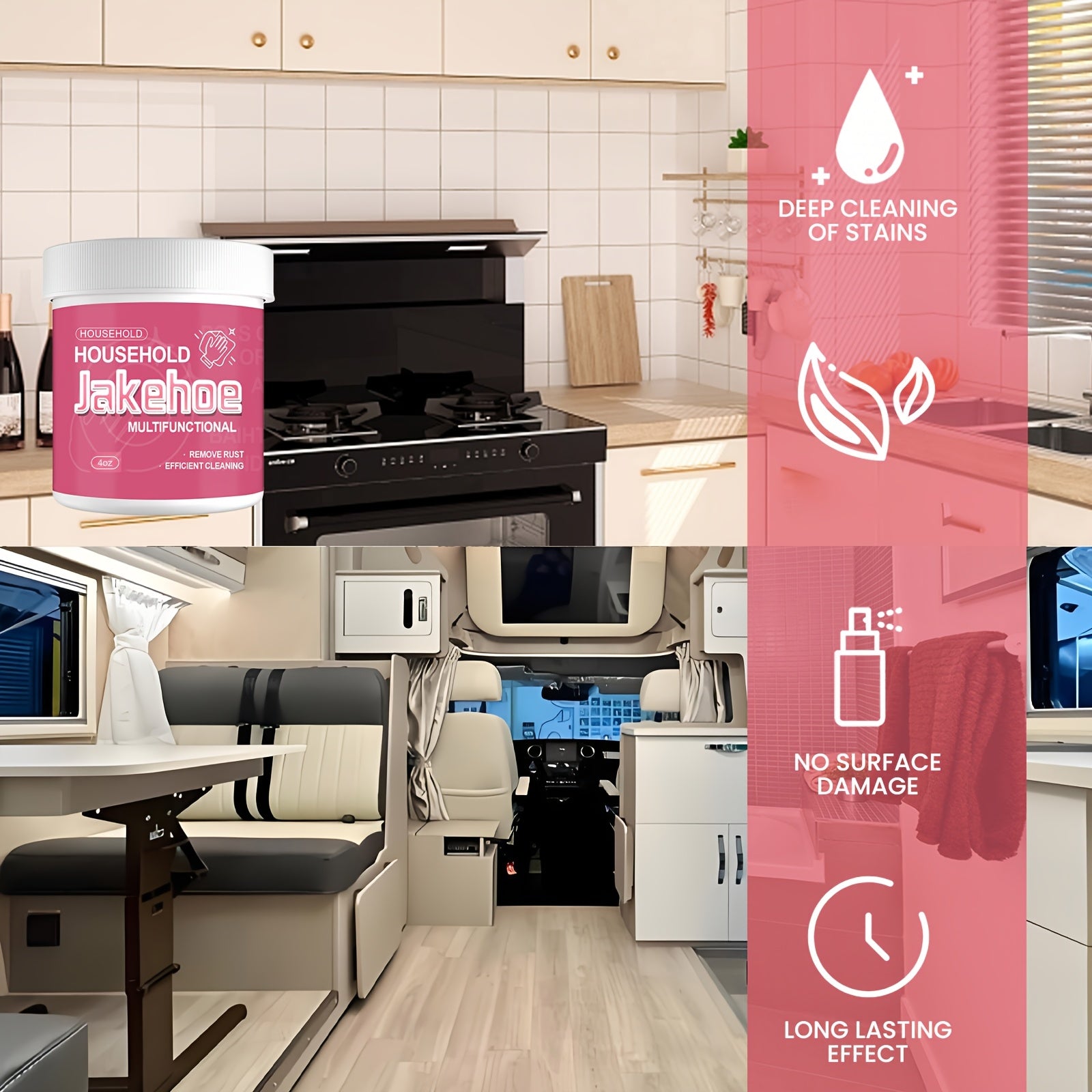 Multi-Functional RV Interior Cleaner for Kitchens and Sinks Rust and Grease Remover