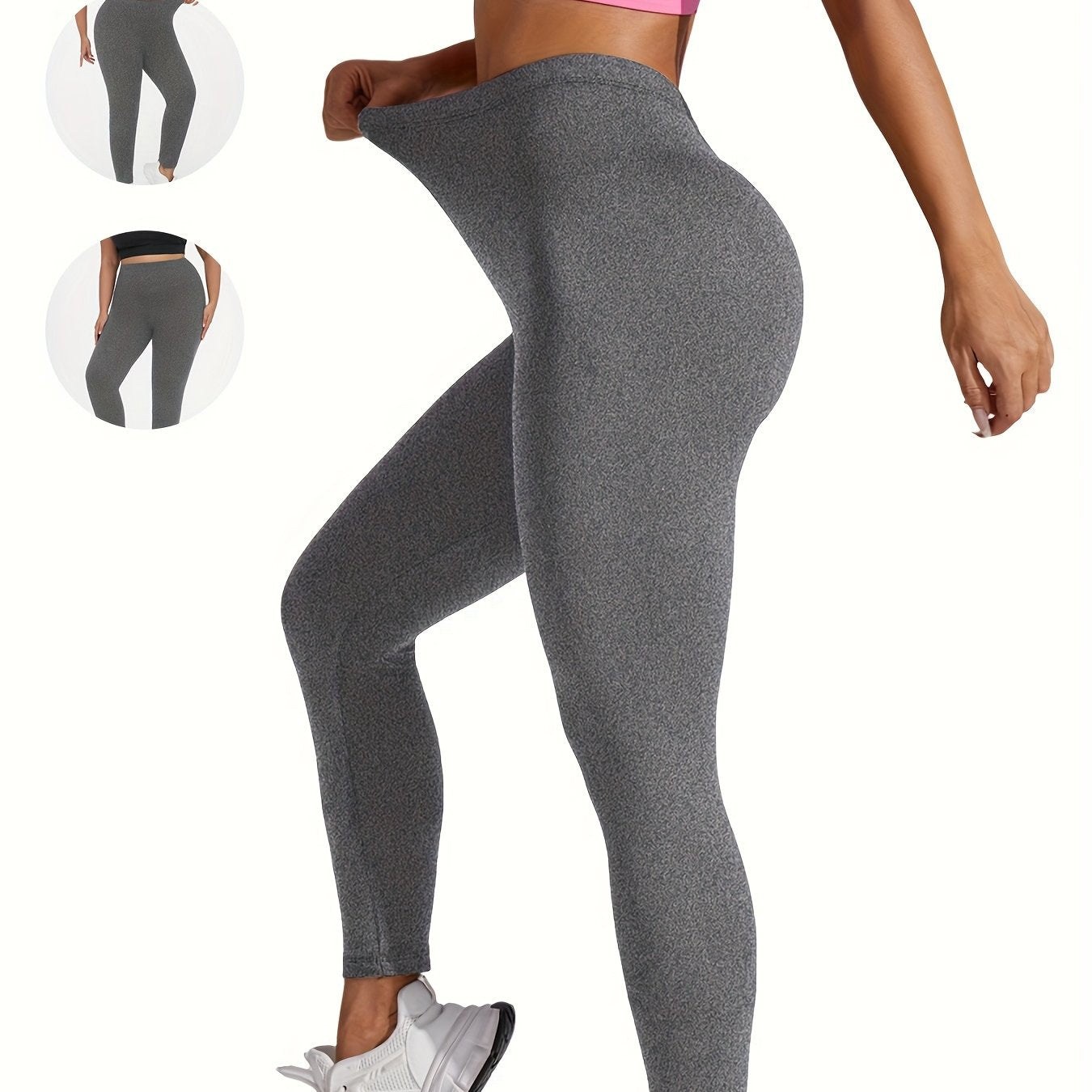Plus Size Soft Sports Leggings for Women Workout Yoga Running Plain