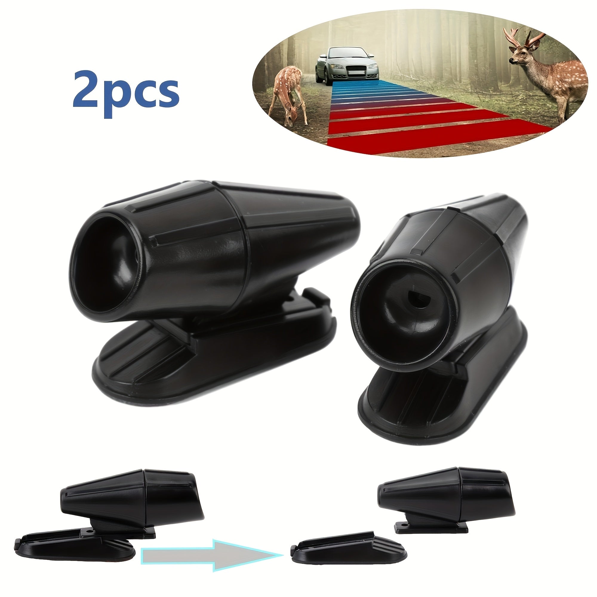 2PCS Deer Whistles for Cars Animal Repeller Safety Alert Matte Finish Durable ABS