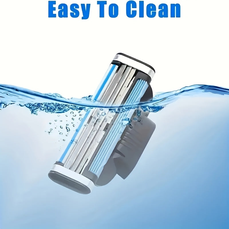 Men's Safety Razor Stainless Steel Handle Mach 3 Blades for Smooth Shave