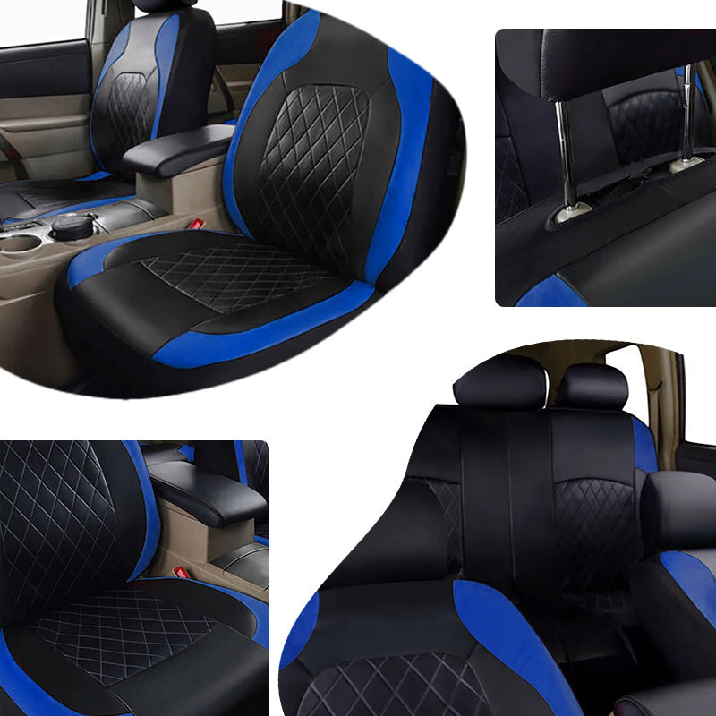 Car Seat Covers All-Season Leather Protector Set Front Rear Easy-Clean