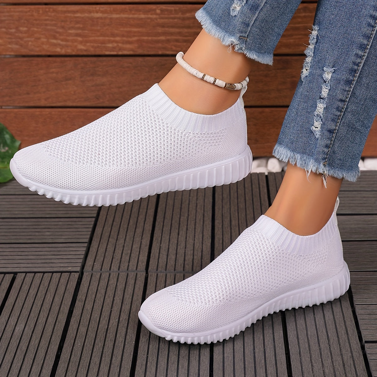 Women's Slip-On Sneakers Lightweight Breathable Casual Shoes All-Season