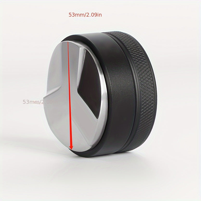 Tamper de café espresso de acero inoxidable negro con presión ajustable y distribución