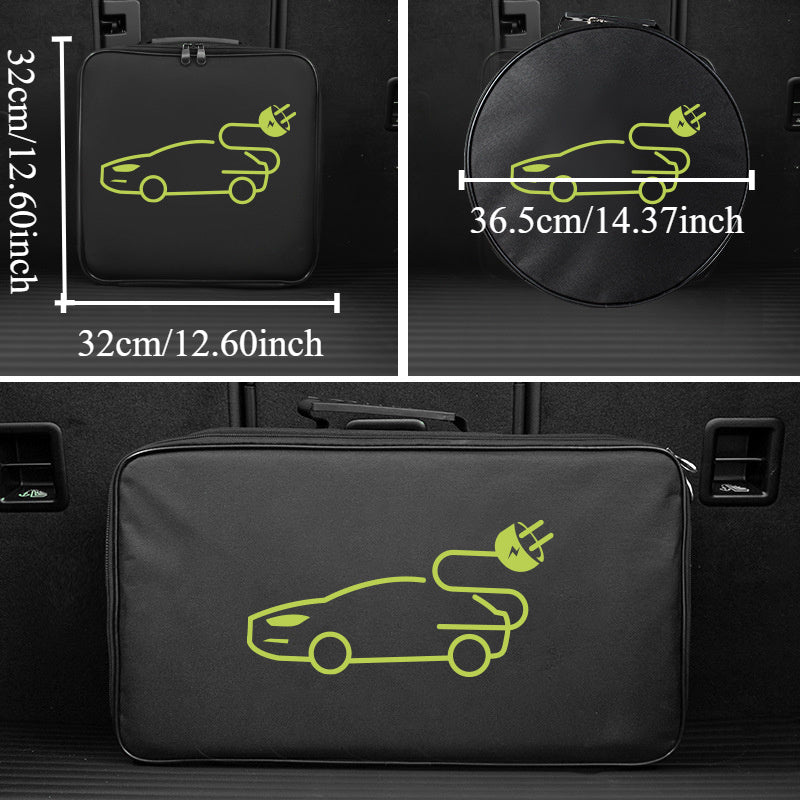 Storage Bag for 2 EV Charging Guns Waterproof Charger Storage Bag