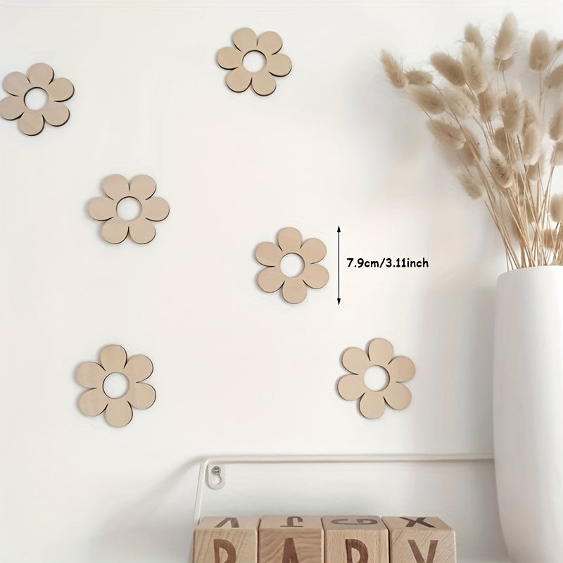 2, 3 yoki 6 ta Yog'och Mini Devor Stiker Dekoratsiyalari to'plami, Qushlar, Bulutlar va Gullar bilan. Ushbu Qayta ishlatiladigan Yaratijiy Yog'och Devor Dekoratsiyalari bilan Bolangizning Xonasini bezang.