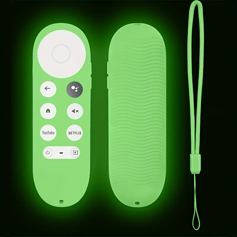 Glow-in-the-Dark Silicone Remote Control Case with Lanyard for Chromecast TV 2020