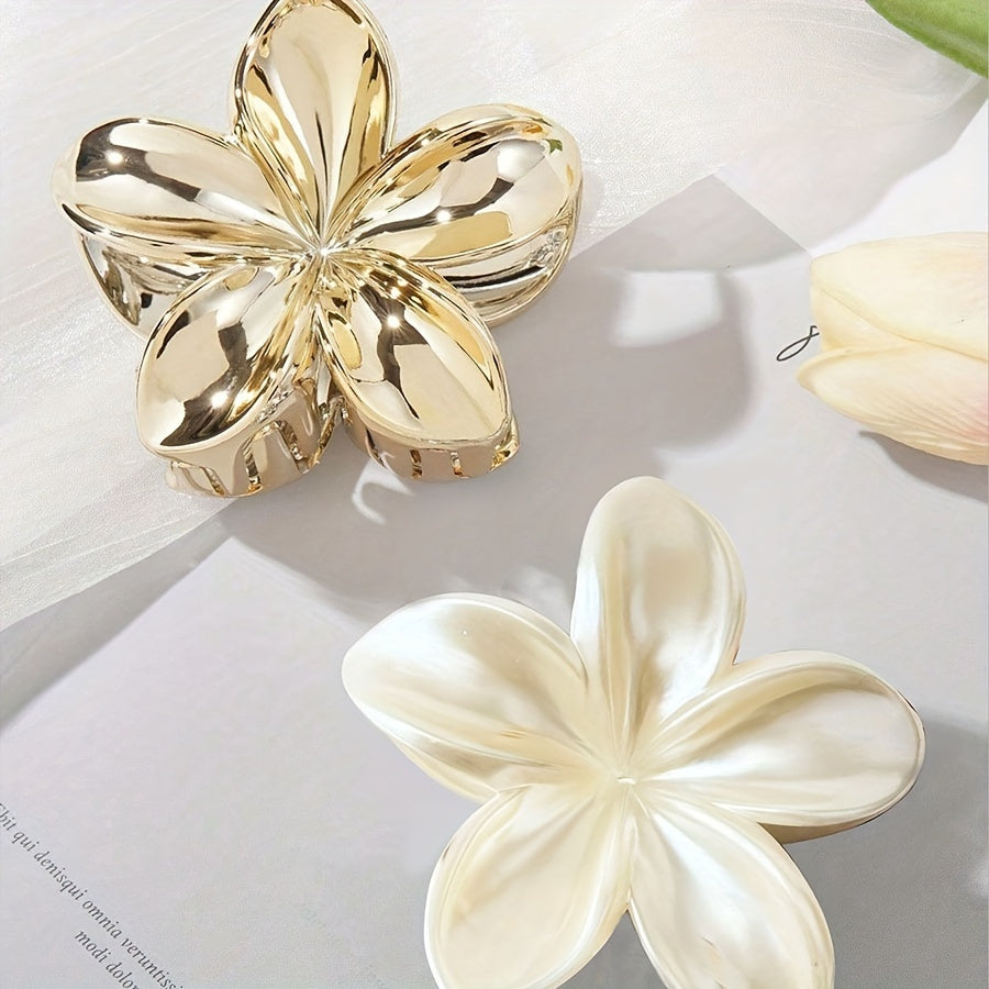 Women's Acrylic Flower Hair Claw Large Floral Hair Accessory for Daily Wear