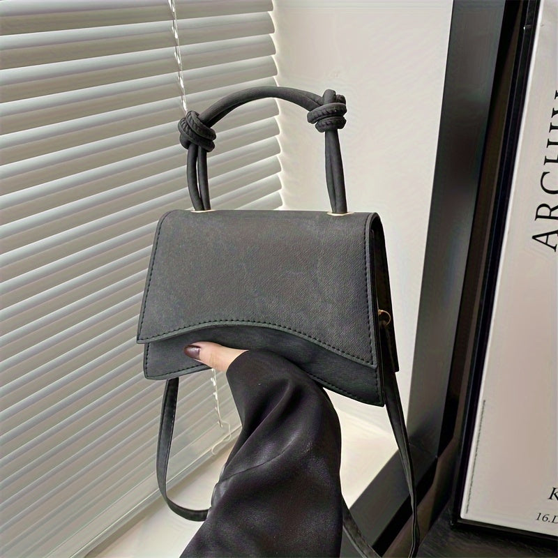 Women's PU Leather Clutch Bag with Adjustable Strap Solid Color Crossbody Evening Purse