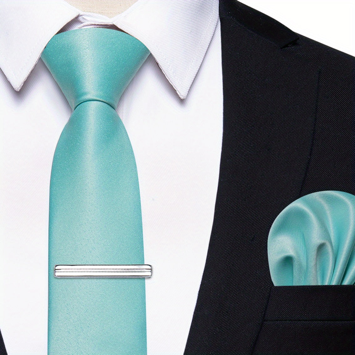 Erkaklar uchun bir rangli galstuk klipi, to'ylar, partiyalar va rasmiy kiyimlar uchun