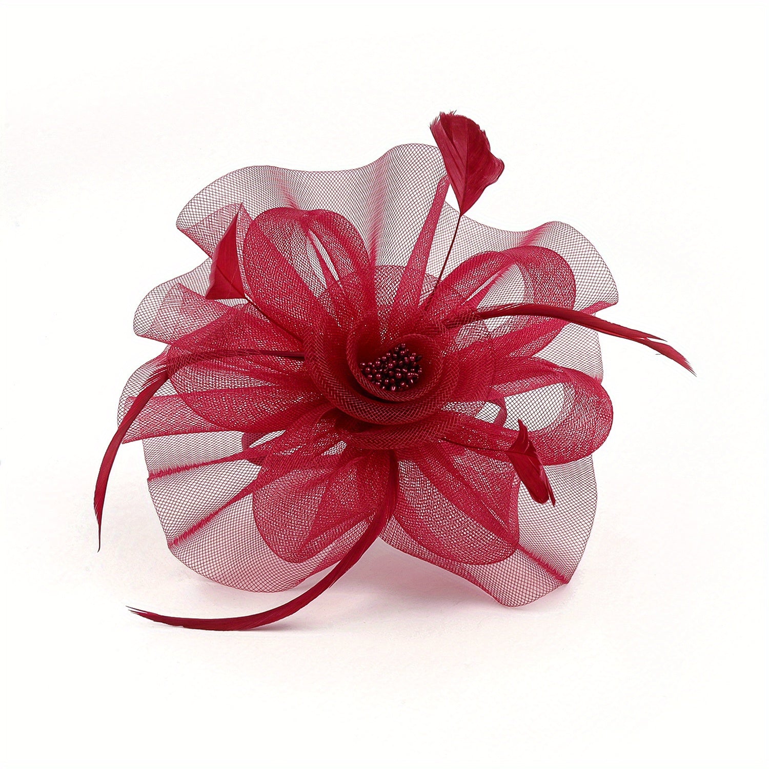 Faux Feather Flower Headband for Women Wedding Tea Party Fascinator Accessory