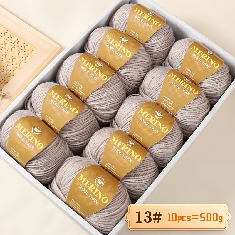 500g Multicolor Wool Yarn and 212g Camel Hair Yarn for Knitting Sweaters Scarves Hats