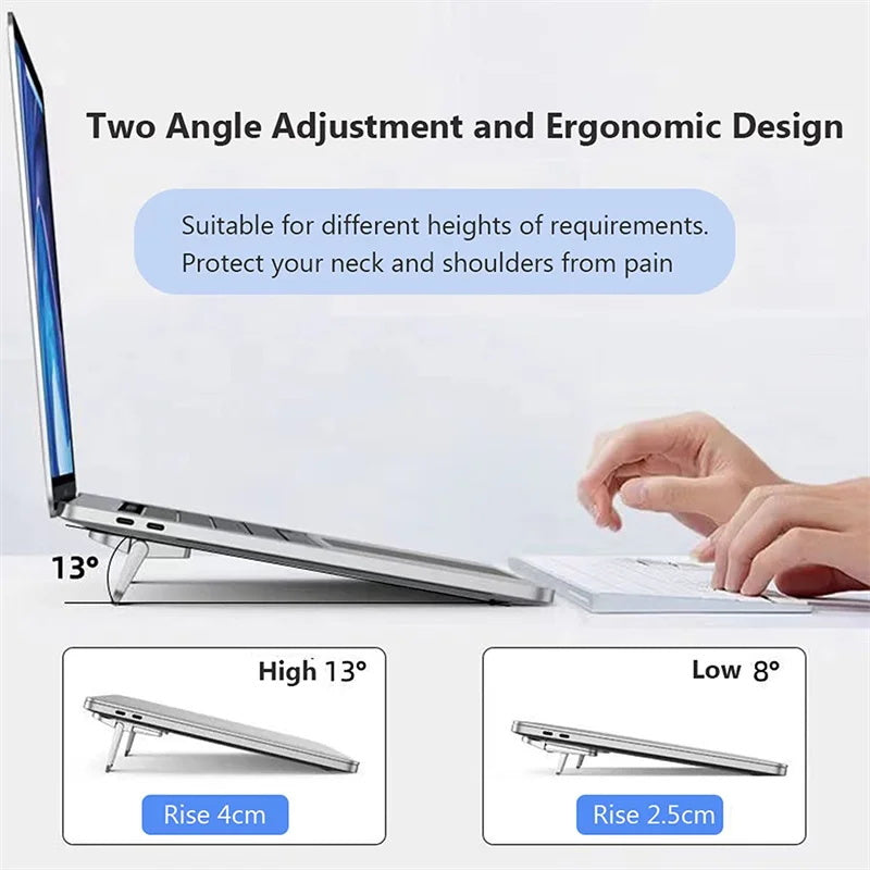 Portable Laptop Stand with Adjustable Angles and Foldable Design for Macbooks and Notebooks