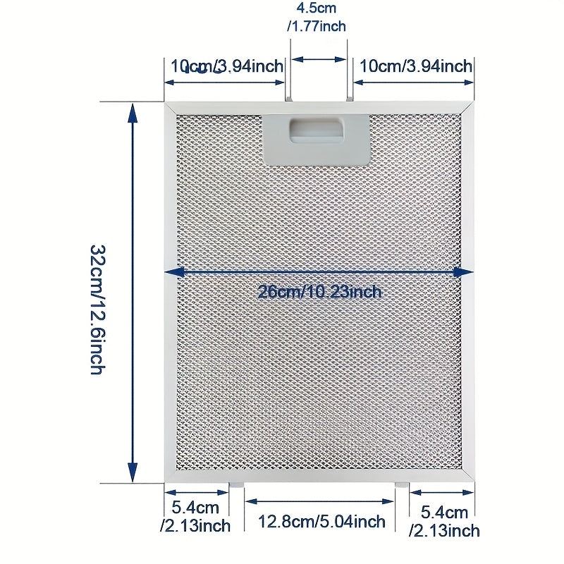 Набор из двух фильтров для вытяжных вентиляторов из алюминиевого сплава размером 320x260 мм с 5 слоями, совместимых с несколькими брендами.
