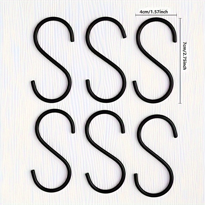 10 dona qora metall S-shaklidagi ganchlar o'simliklar, shkaf, bog', oshxona uchun