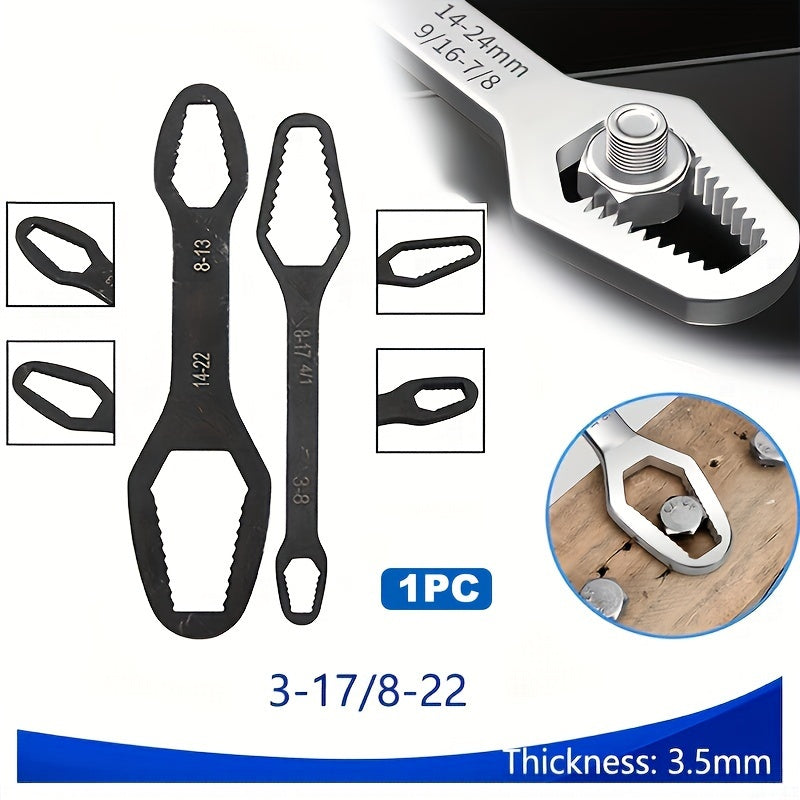 Double-Ended Plum Wrench 3.5mm Thickness for Screws and Nuts 8-22mm/3-17mm