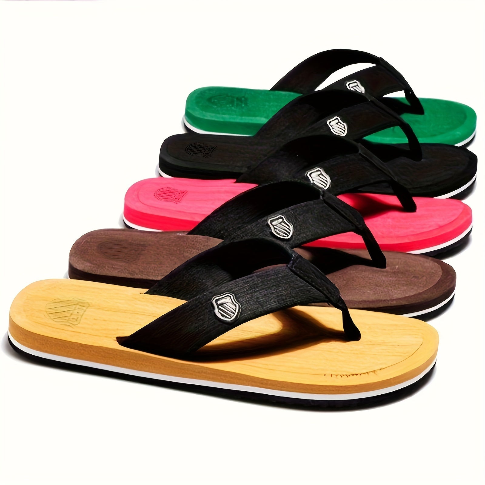 Men's EVA Summer Slippers for Beach and Home, Solid Color, All-Season