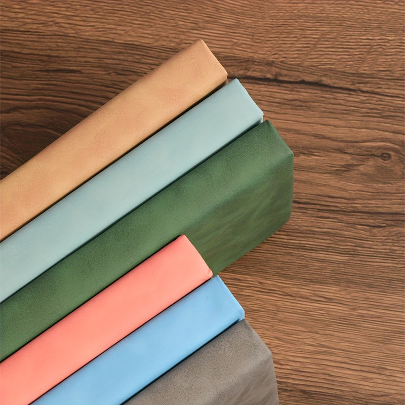 Cuaderno de cuero sintético vintage tamaño A5 con fecha, tapa blanda para negocios y universidad