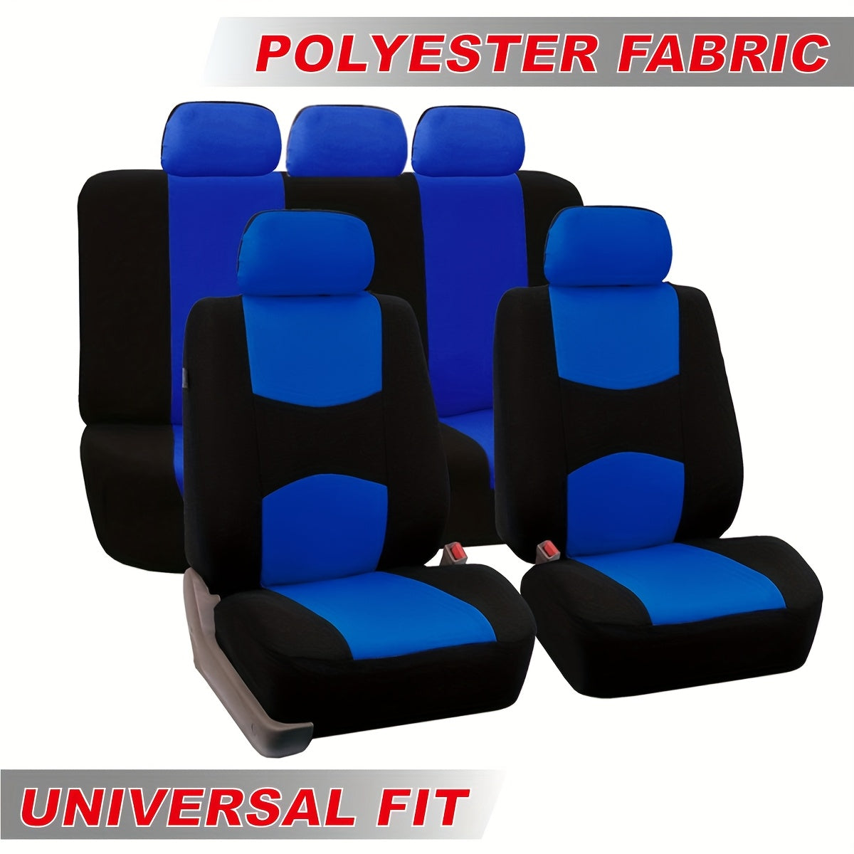 Polyester Car Seat Cover Set for 5 Seats Universal Fit Breathable Durable