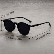 Vintage Oval Glasses with Rice Rivets for Camping and Vacation Durable PC Frame