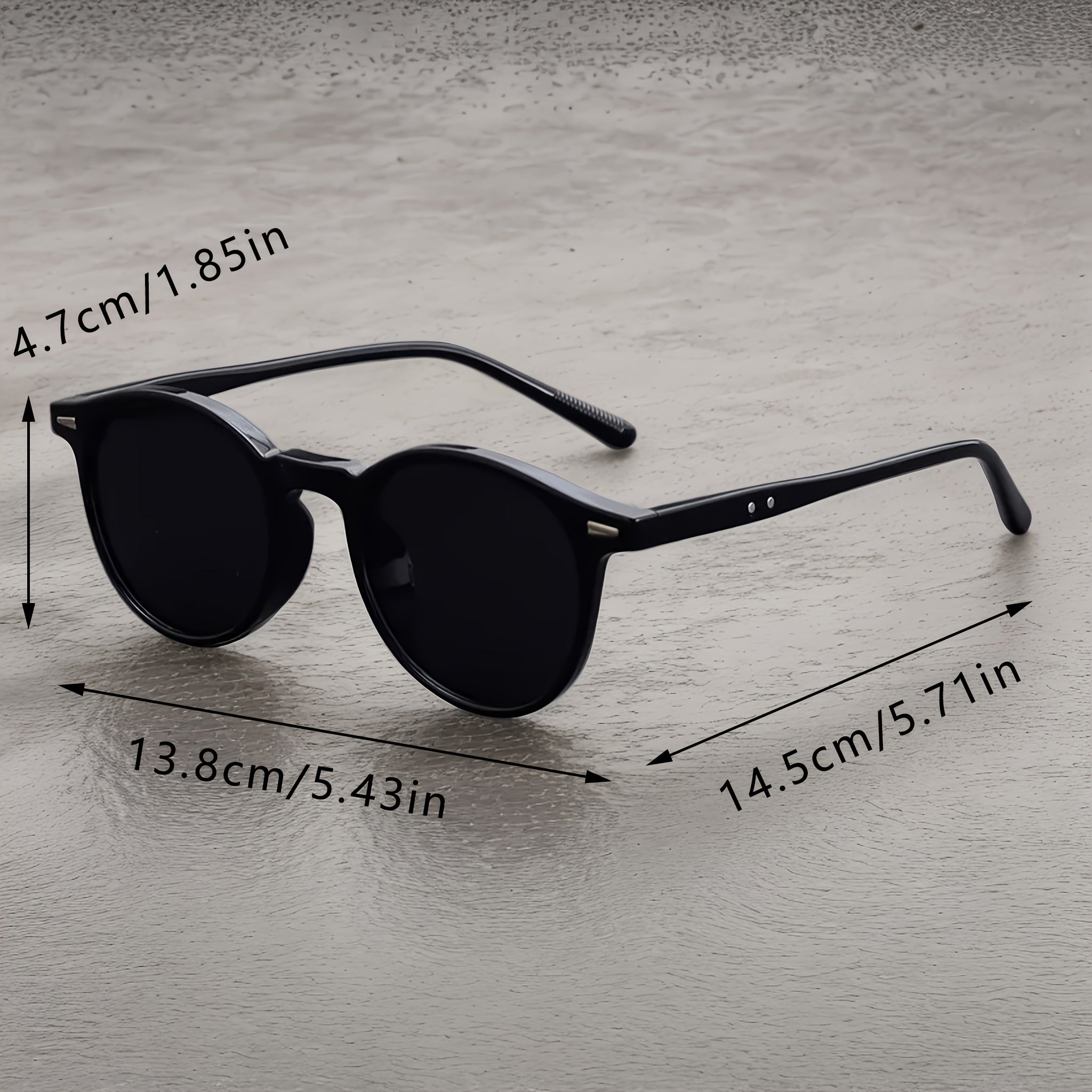 Vintage Oval Glasses with Rice Rivets for Camping and Vacation Durable PC Frame