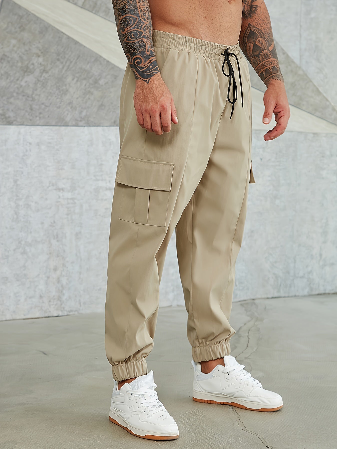 Plus Size Men's Cargo Pants Sports Outdoor All-Season Polyester