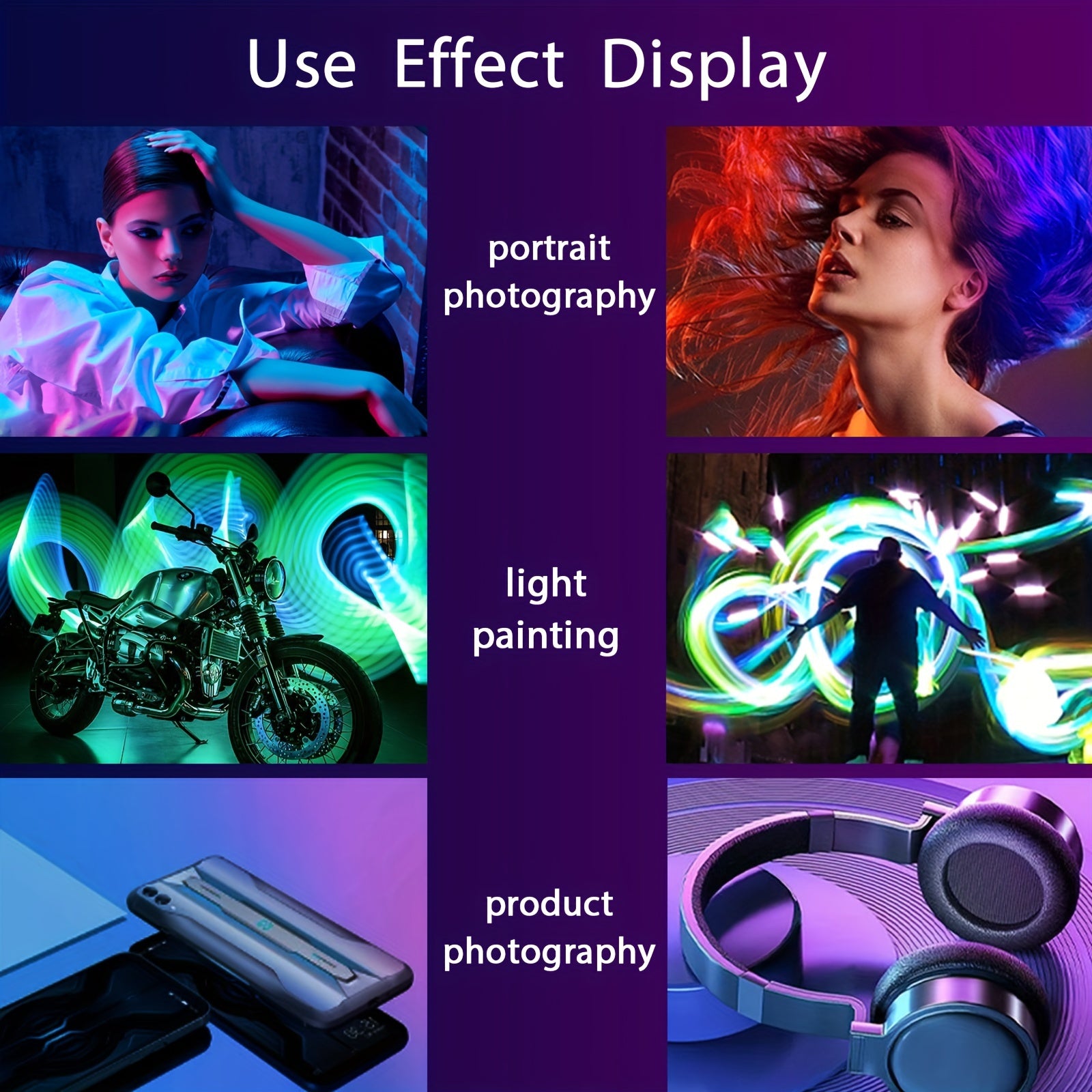 Varita de luz de vídeo RGB portátil con temperatura de color ajustable, CRI 95+, panel regulable, trípode y batería